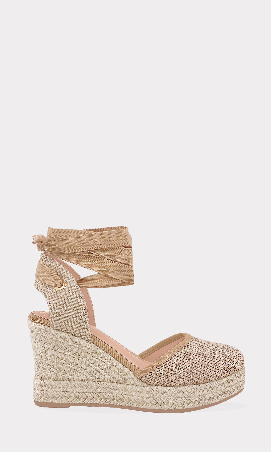 TERRA SANDALIAS CERRADAS DE PLATAFORMA REDONDA CON TACON WEDGE Y LACE UP PARA ATAR CRUZADO EN LA PIERNA